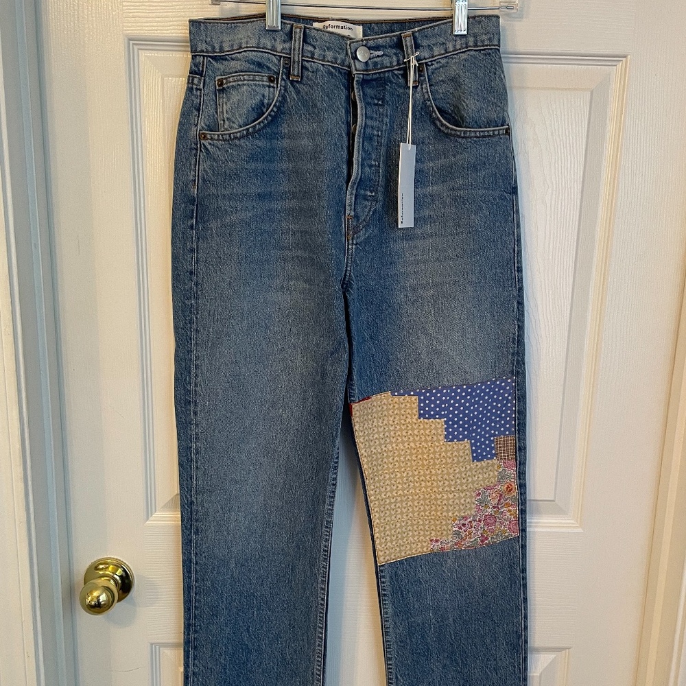 Reformation Cynthia Quilted Jeans- Colorado
